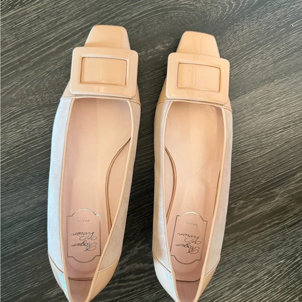 Roger Vivier Belle Vivier Nude Beige Flats 38.5 - Picture 4 of 4